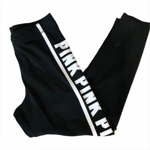 Pink Victoria’s Secret Black Leggings Sz S